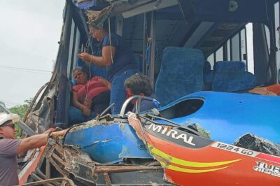 Accidente en la vía E-25 en el tramo Ventanas-Quevedo deja 17 heridos.