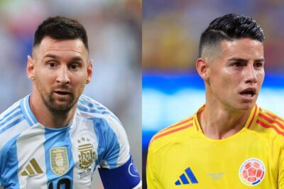 Messi y James Rodríguez, figuras de ambas selecciones.( ARCHIVO )