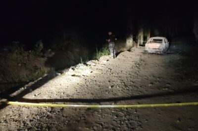 Tres cadáver y dos vehículos incinerados fueron encontrados en Quinsaloma